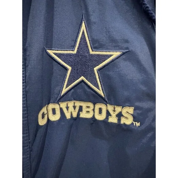 Dallas Cowboys 90s APEX puffer STARS jacket JERRY M blue white NFL Pro Line vtg - Picture 3 of 16